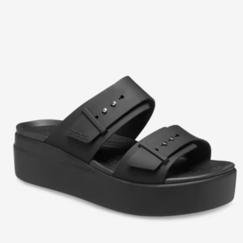 Crocs Women's Brooklyn Buckle Low Wedge Sandal 8sz
